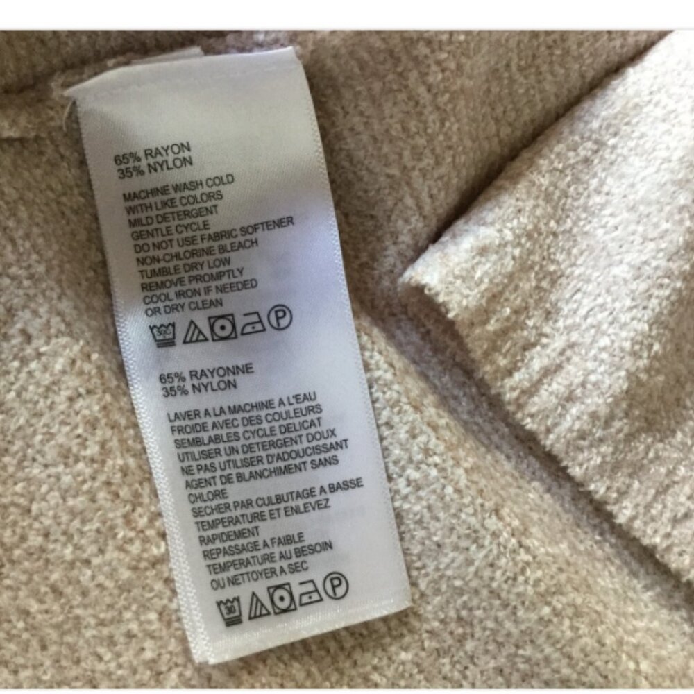 Tommy Bahama Women L - XL Island Soft Cardigan Sweater Open Front Beige NWT - Picture 9 of 10